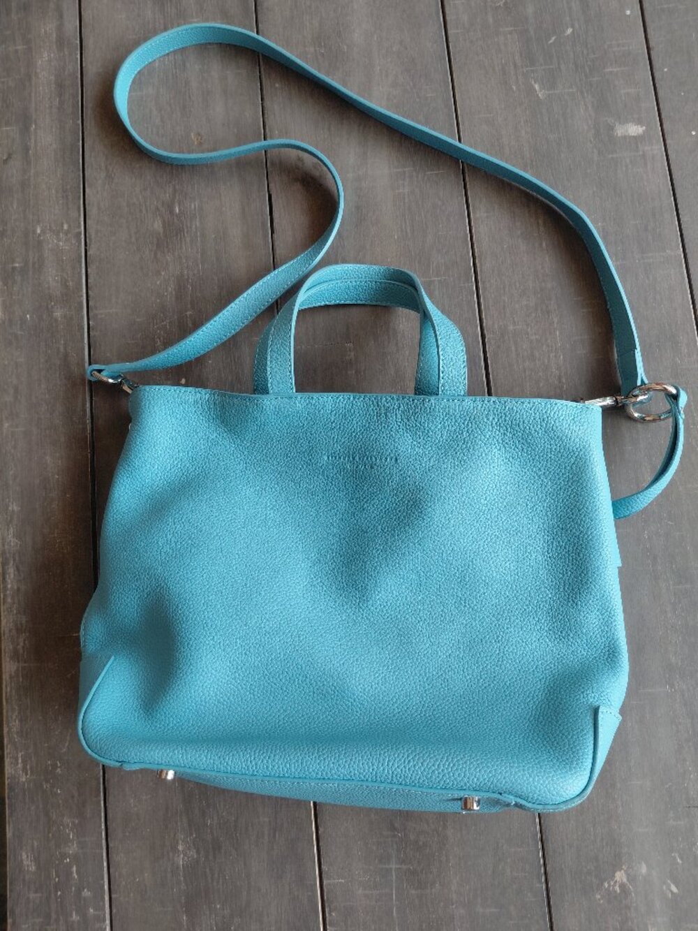 Brandon Blackwood tote tropical blue leather nwot